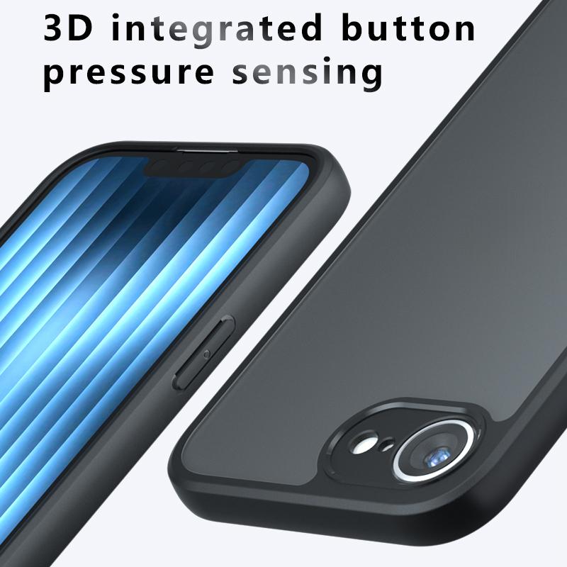 For iPhone 16e Case PC+TPU Matte Phone Cover with Anti-Drop Airbag
