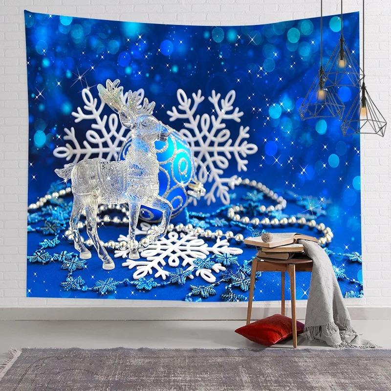 Tapiserie cu Model Desene Animate Moș Crăciun Decor de Perete pentru Casă, Dormitor, Living, Tapiserie cu Tematică de Crăciun