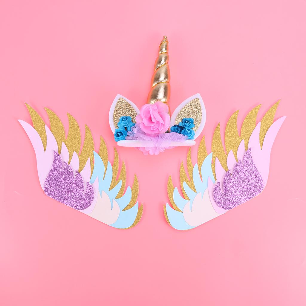 buy 3 pcs paper cake toppers glitter unicorn wings cake insertion cards for wedding baby shower at affordable prices free shipping real reviews with photos joom