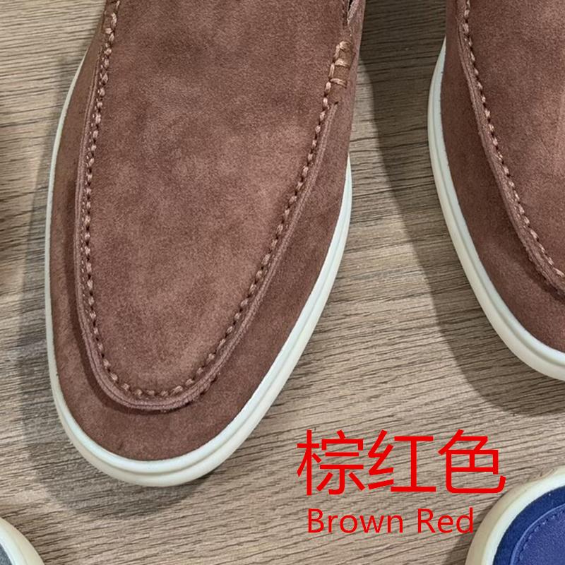 Colorful Loafers Casual All Real Leather Walking man's Shoes Sheepskin Suede