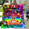 1pc Blanket Gorilla Tag Print Design, Lightweight Blanket for Sofa, Bed- Soft &Warm, Gift for All Seasons like Christmas, Halloween