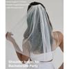 Elegant Pearl Beaded Bridal Cathedral Veil, Long Train Tulle Shawl Wrap Wedding Accessories for Bride Length 230cm