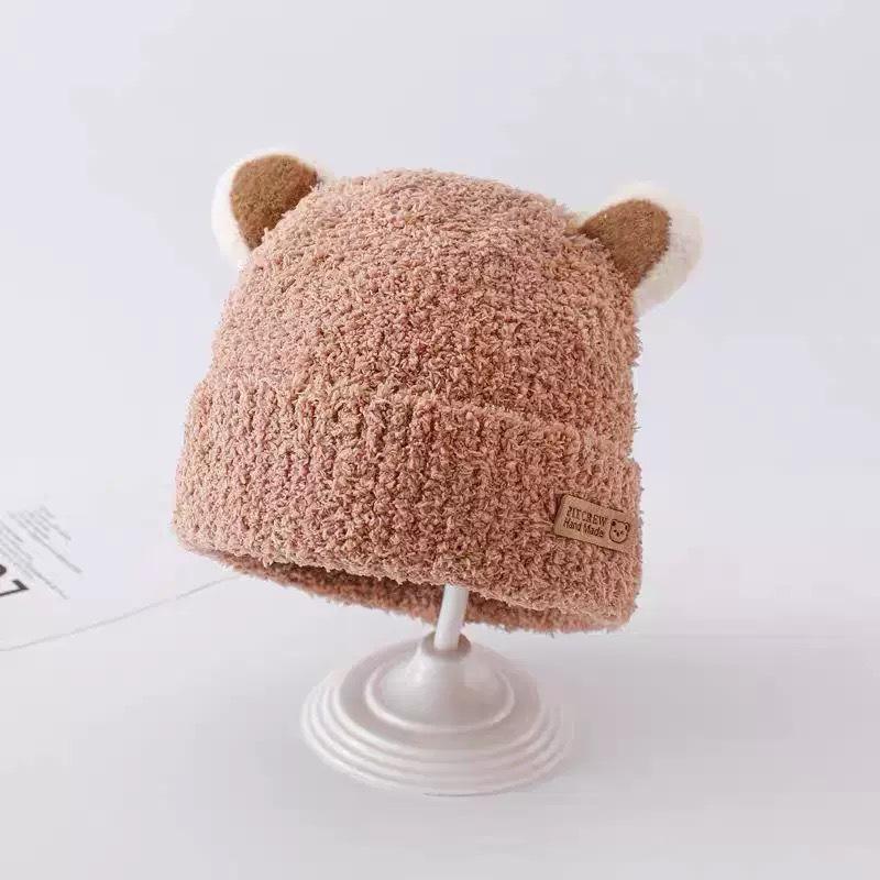 Cappello lavorato a maglia in stile coreano per bambini, caldo e con protezione per le orecchie - Pullover antivento per ragazzi e ragazze