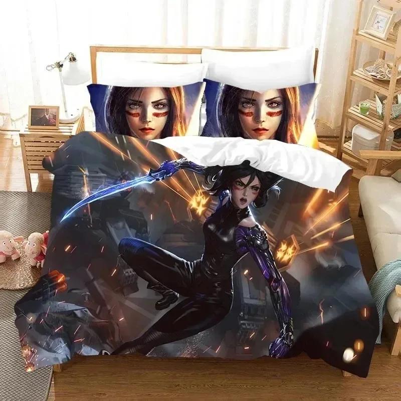 3D Film ALITA Battle Angel Bettwäscheset Jungen Mädchen Einzel- Queen-Size Bettbezug Kissenbezug Bett Kinder Erwachsene Heimtextilien