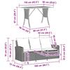 3 Seater Garden Sofa with Cushions & Table Beige Poly Rattan