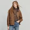 Chuyu Women's Suede Patchwork Barn-Style Jacket