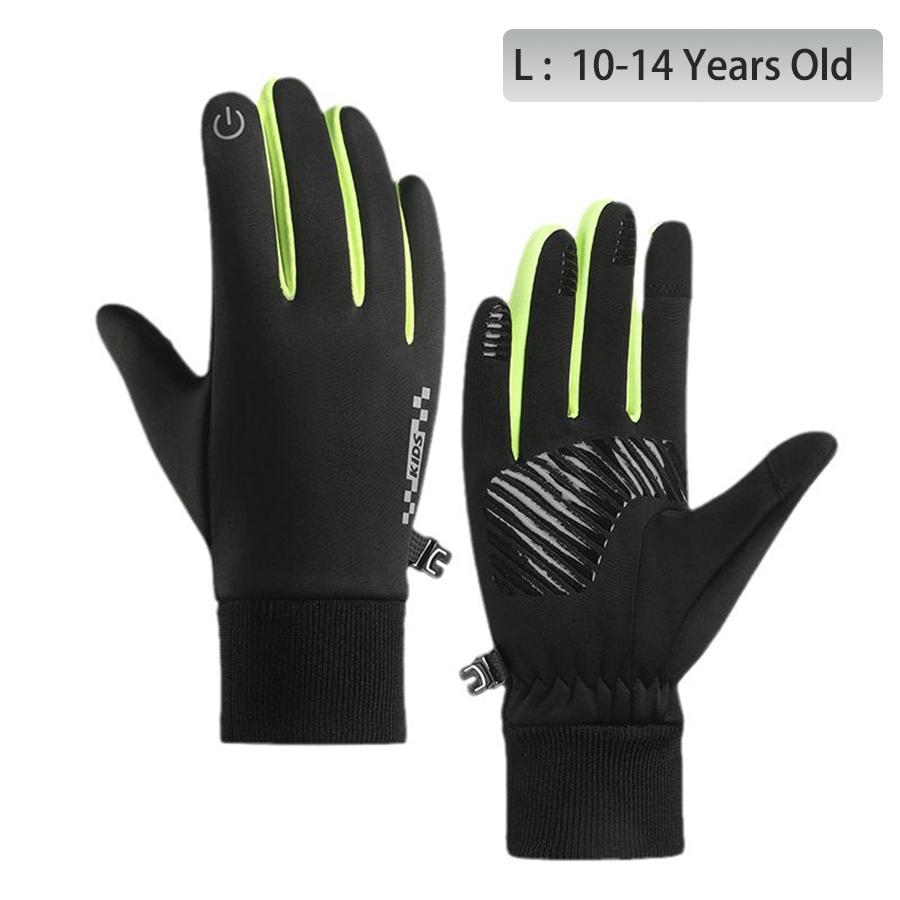 Winter Children'S Gloves Padded Warm Wind Cold Riding Gloves Touch Screen Non-Slip Waterproof Ski Gloves Outdoor Sports Gloves