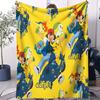 AllGeneration Starter Pokemon Themed Cute Fleece Throw Blanket Gift Winter Warm Blanket for Living Room Sofa Bed Camping Trip