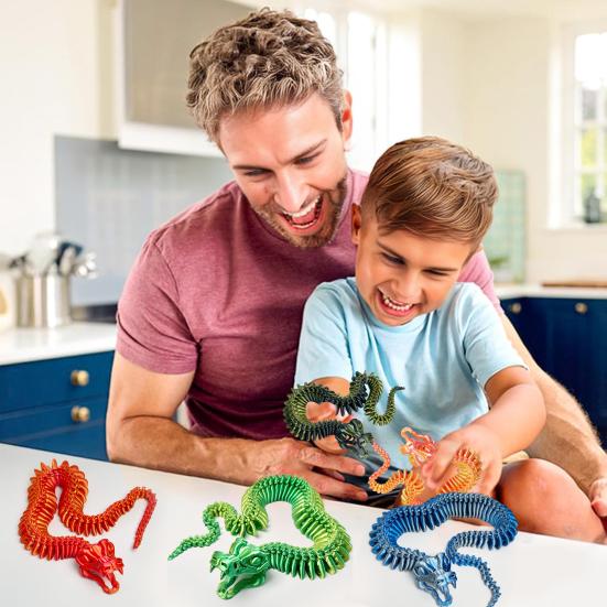 

3D Printed Skeleton Snake Figurine Movable Joints Skeleton Snake Figure Articulated Animal Model Toy Home Office Bookshelf Desktop Decoration Ornament 34cm