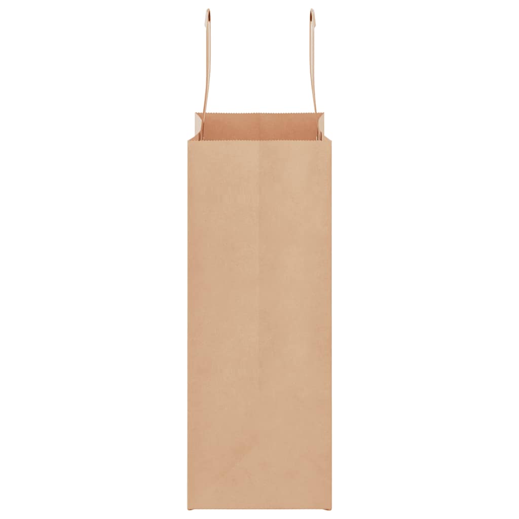 Paper Bags 250 Pcs. With Handles Brown 21X11X28 Cm