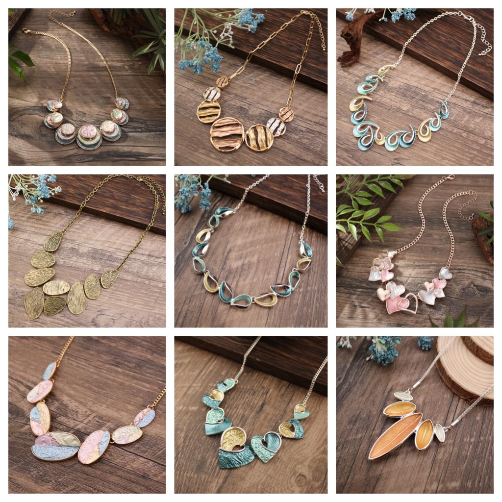 Enamel geometric starfish necklace, women's simple high-end irregular flower necklace