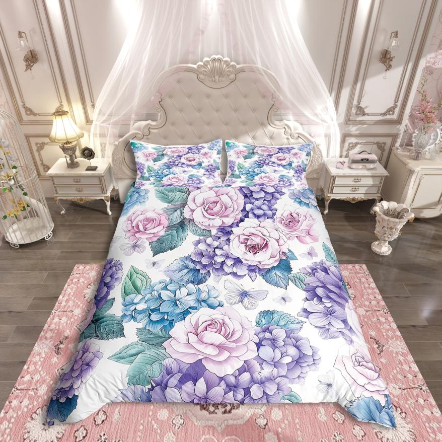 

Homewish Chic Flower Duvet Cover SetSpring Graden For Teens Bedding SetBotanical Plants Decor EU Single(135*200cm)3pcs