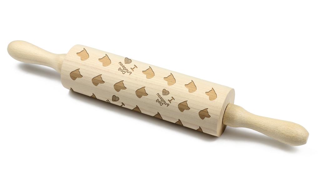 Pungsan dog, Korean Phungsan- patterned rolling pin with a dog, rolling pin for dough and ceramics, a gift for a pastry chef from the Art-Dog brand –
