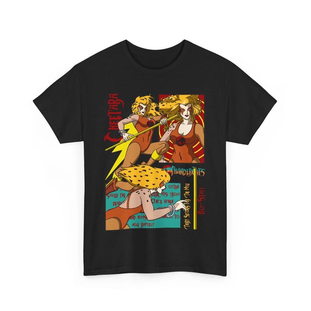 Anime Cheetara Thundercats Tee Vintage Cartoon Black T Shirt S
