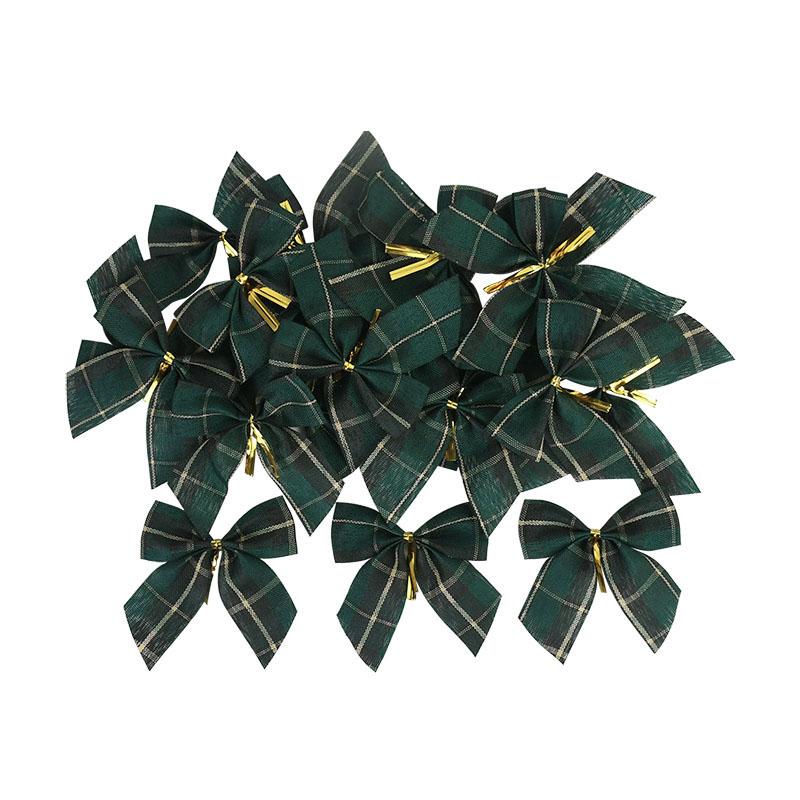 10/20Pcs Christmas Bows Xmas Tree Hanging Ornament Decorations for Home DIY Wreath Bowknot Noel Navidad 2024 New Year Gift Wrap