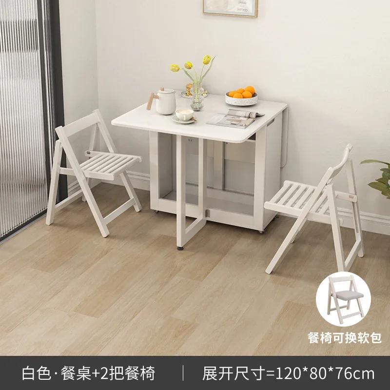 For Folding Dining Table Set 6 Chairs Luxury Modern Space Savers Minimalist Dining Table Nordic Table À Manger Kitchen Furniture