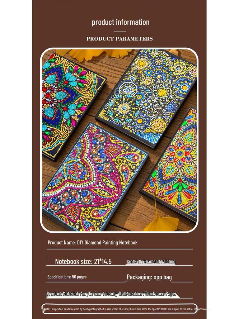 Handmade DIY Xian Porcelain Diamond Painting Notebook: Creative Educational Toy & Gift for Elementary Students, Teachers, and Kids with Stickers