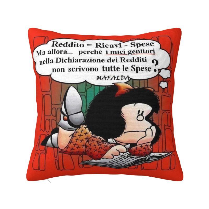 Quino Comic Cartoon Mafalda Throw Pillow Case Cm Home Decoration Cushion Cover Polyester Pillowcase Doublesided Printing