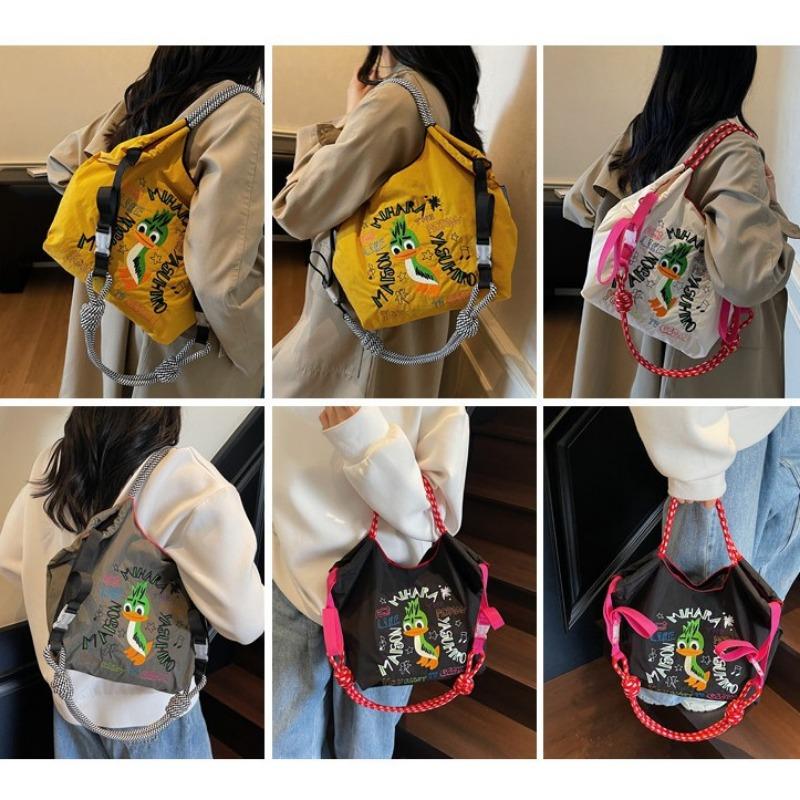 Summer New Embroidered Waterproof Shopping Bag Shoulder Messenger Bag Women's Casual Versatile Tote Armpit Bag