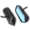 Pair Carbon Fiber Racing Car Side Rearview Mirror Metal Bracket Blue Side Mirror