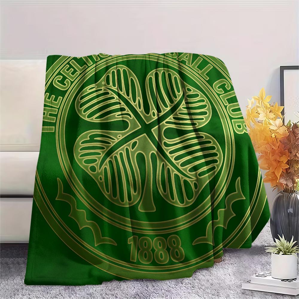 Celtic Football Club Emblem,pattern Flannel Blanket, High Quality Comfortable for All Seasons, Home Decor, Warmth and Comfort, Perfect for Gifts.