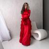 2024 European & American Women's Autumn High Waist Bell Sleeve Dress
