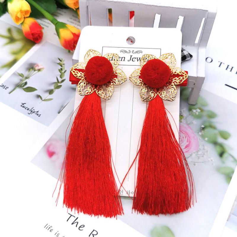 Antyczna zawieszka z frędzlami, spinka do włosów, akcesoria dziewczęce