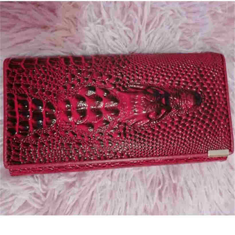 Fashion Crocodile Pattern Wallet Ladies Wallet Long Zipper Wallet Large Capacity Clutch Purse