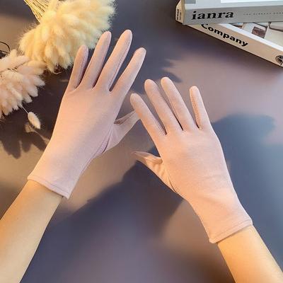 Cotton Anti-UV Gloves Summer Sunscreen Gloves Women Driving Gloves Outdoor Mittens Solid Color
