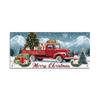 Decorate the Garage Door with Christmas Yard Banners and Hang the Party Decoration Backdrop.