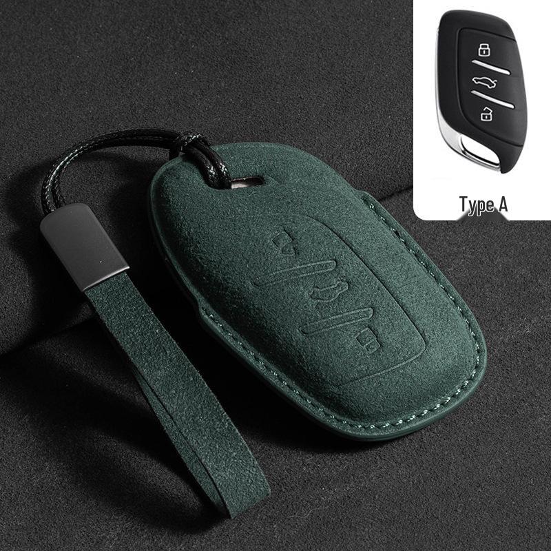 

MG Car Key Case for MG5, ZS, MG6, MG4-6: Suede Shield & Buckle Style