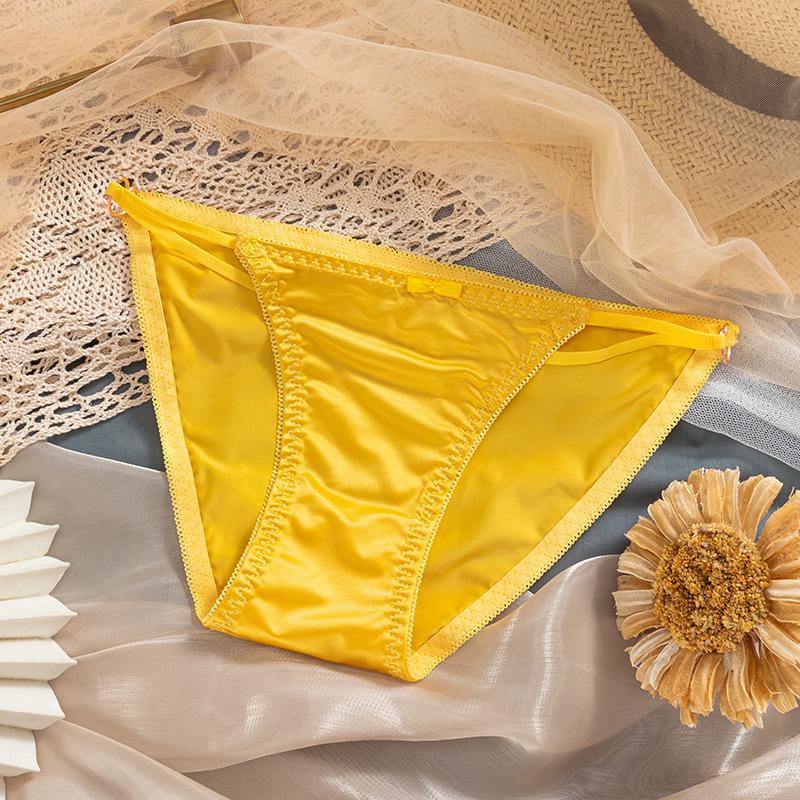 Ice Silk Seamless Women's Panties - Japanese Style, Low Waist, Thin Strap, Pure Desire, Cotton Crotch, Triangle Design