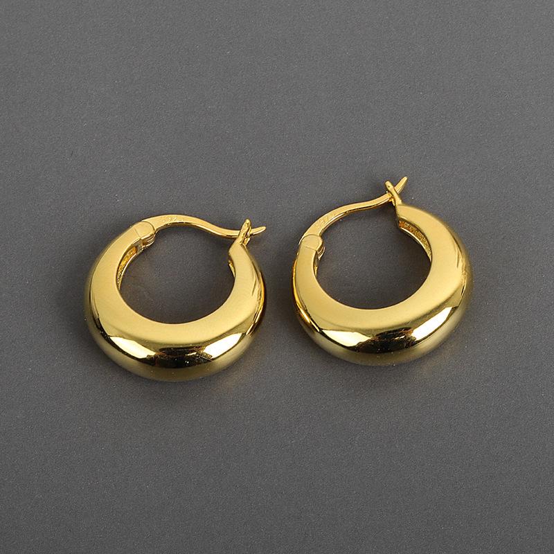 Korean High-End Geometric Circle Earrings - Simple, Fashionable, Cold Style Statement