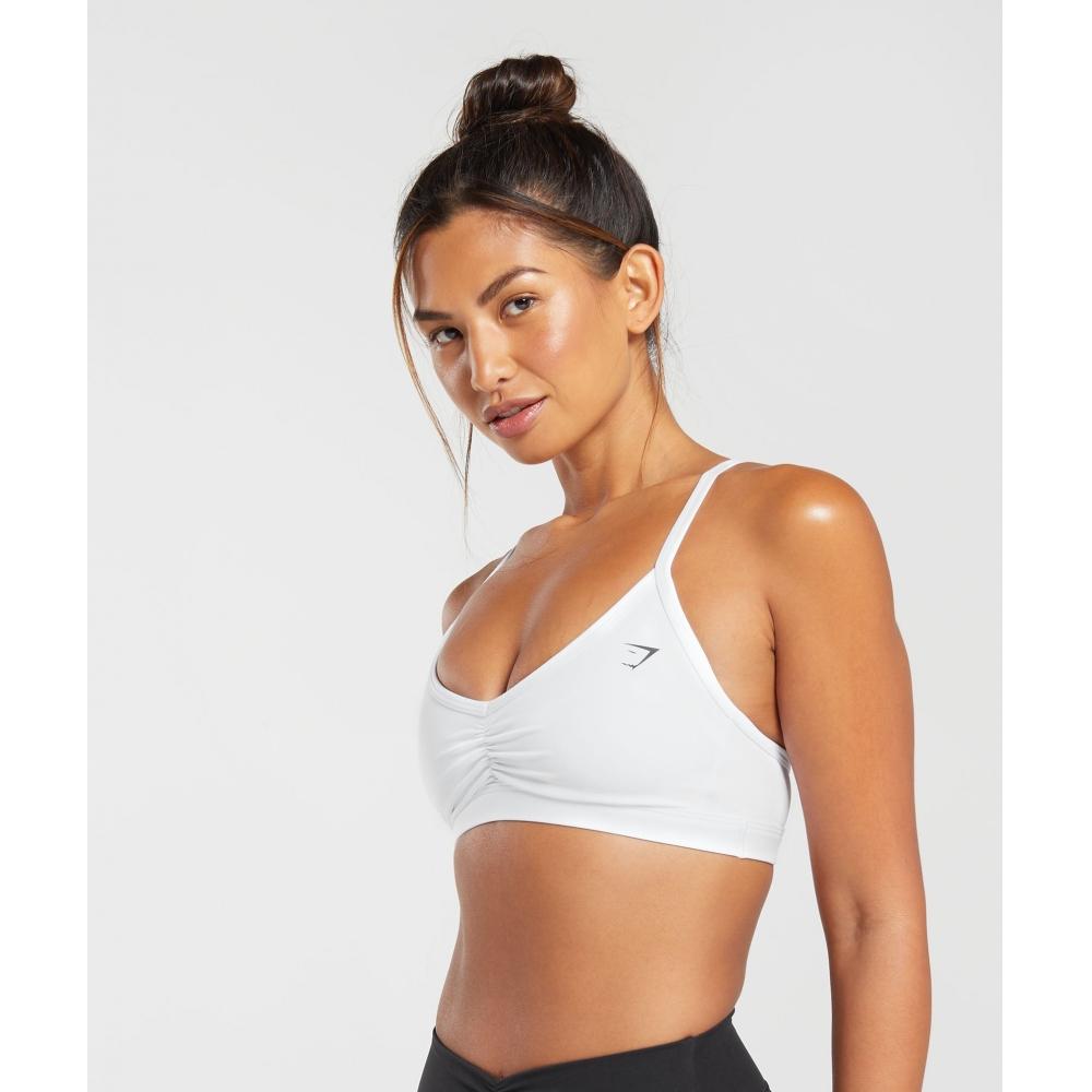 Gymshark Sutien sport cu bretele cu volan alb B6a6i Wb57