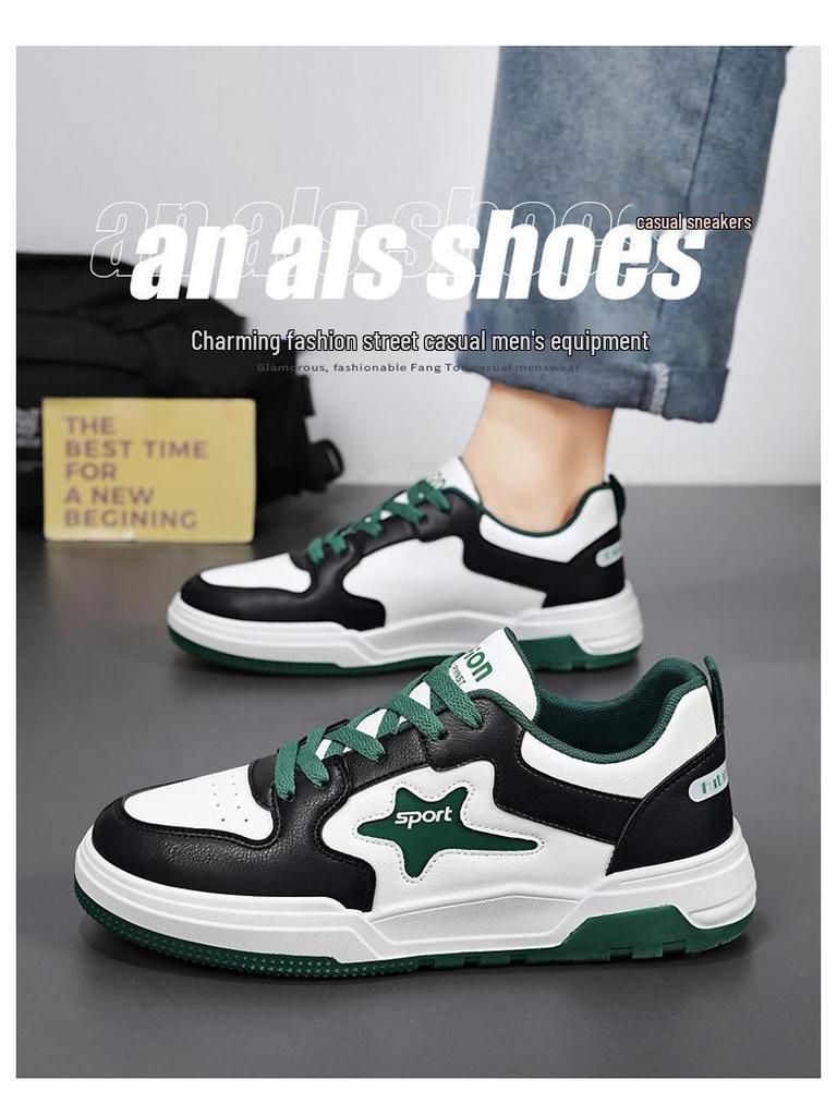 Herren 2025 Herbst Weiße Atmungsaktive Sneakers mit dicker Sohle - Trendige Lässige Skate- und Modeschuhe