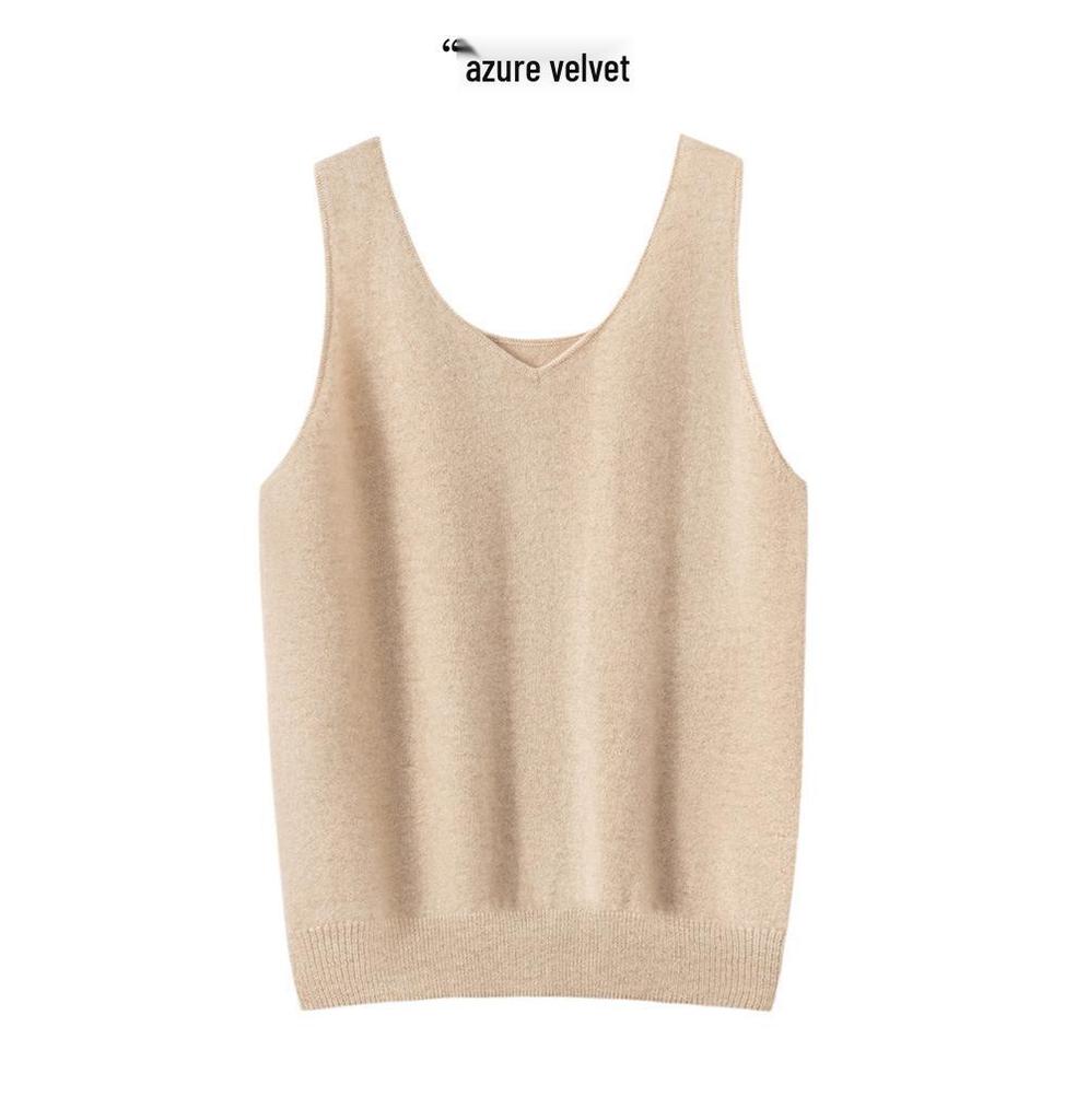 Women's Reversible 100% Cashmere Sleeveless Knit Pullover Vest