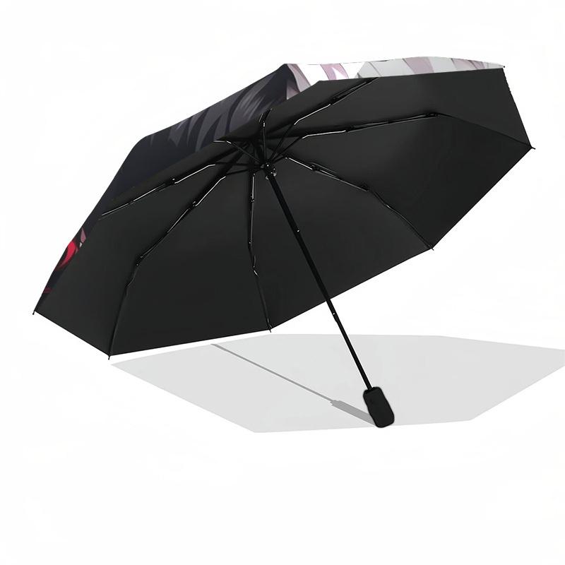 Tokyo GhoulKen Kaneki Themed Automatic Opening and Closing Umbrella, Compact Travel Umbrella, Lightweight and Portable, Suitable for Beach C