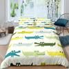 Abstract Duvet Cover Set, Alligator Skin African Animal Crocodile Quilt Cover, 3 Piece Bedding Set With Pillow Shams, Full Size