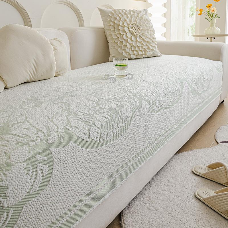 

New Summer Cool Doudou French Wind Straight Row Sofa Cushion Fixed Non-Slip Summer Ice Silk Seat Cushion 70*70cm