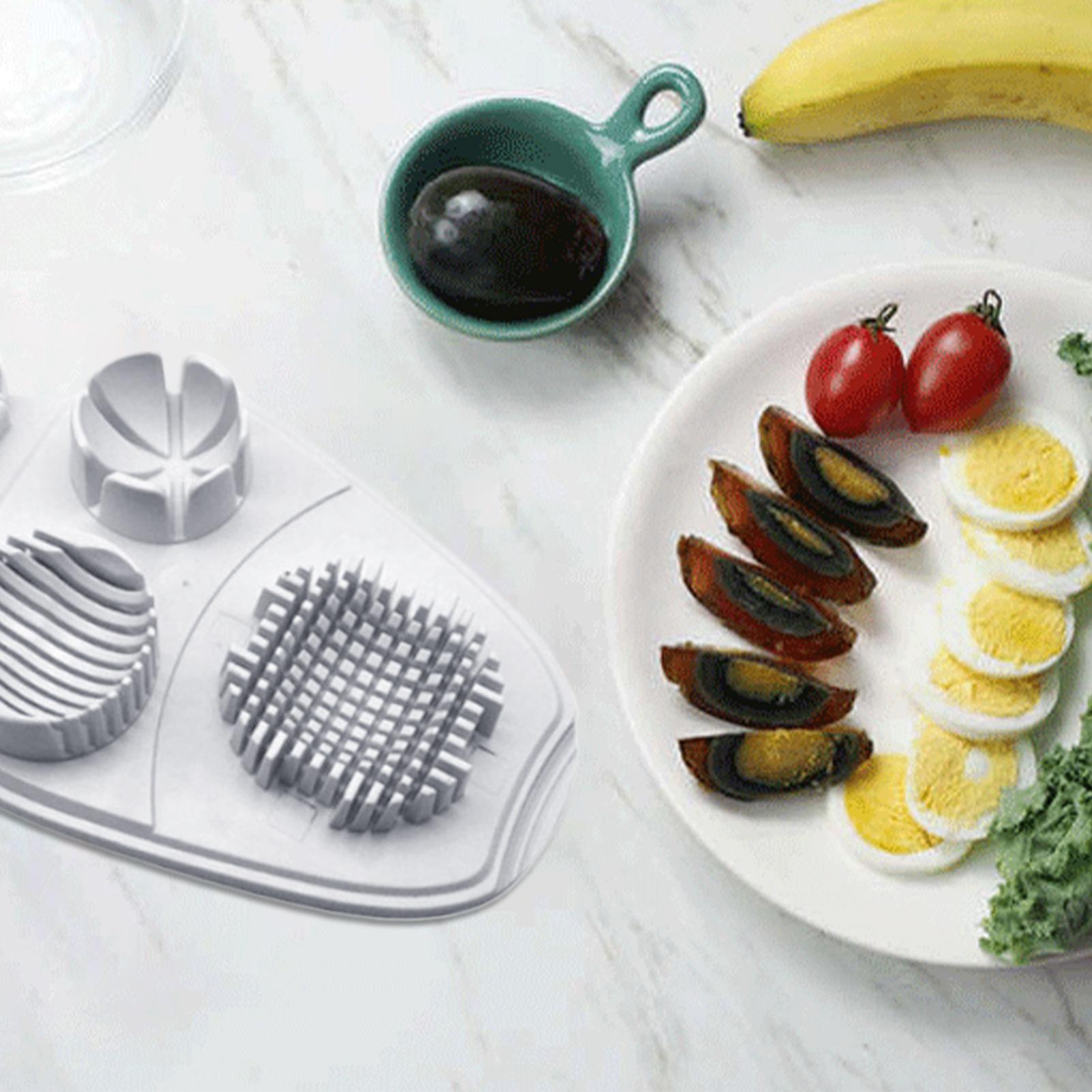 

Egg Slicer 3-Way Boiled Egg Slicer Stainless Steel Wire Multi-Function Food Processor Kitchen Chopper Tool With Container United States