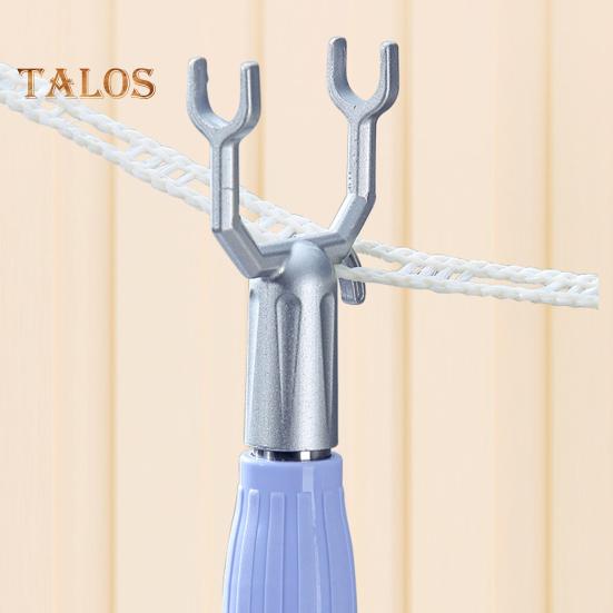 Clothes Pole Stainless Steel U-shaped Fork Retractable Telescoping Rod Hook for Hanging Garments Strong Load Capacity Collapsible Clothes Rack for