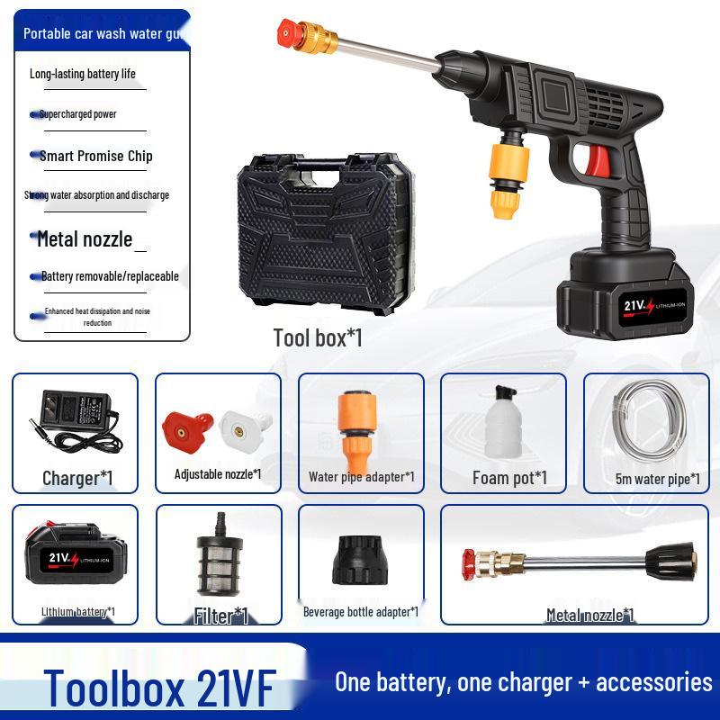 Portable High-Pressure Wireless Car Wash Machine with Lithium Battery