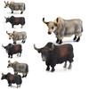 Simulated Animal Gray Brown Consumption Cow Model Ornament Set Desktop Ornament For Educational Play And Kids Collection