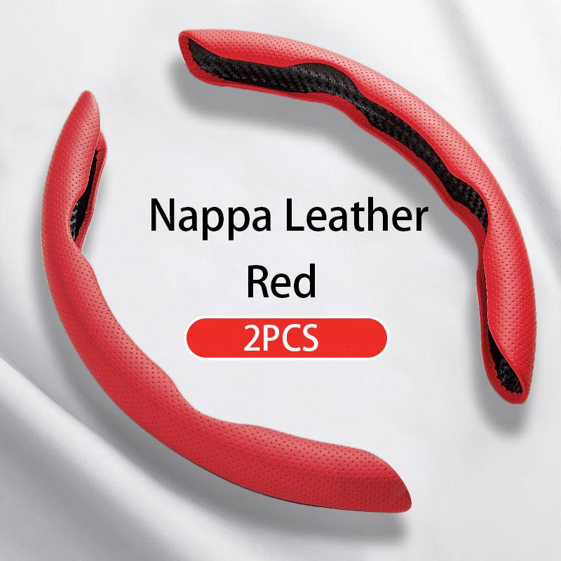 Hot Selling Universal Anti-Slip Sweat-Absorbing Flat-Mouth Design Nappa Leather Car Handle Wheel Cover Car Steering Wheel Cover