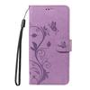 For OnePlus Nord 5 5G/OnePlus Ace 5 Ultra 5G PU Leather Cases Flower Pattern Wallet Stand Phone Cover with Strap -  Light Purple