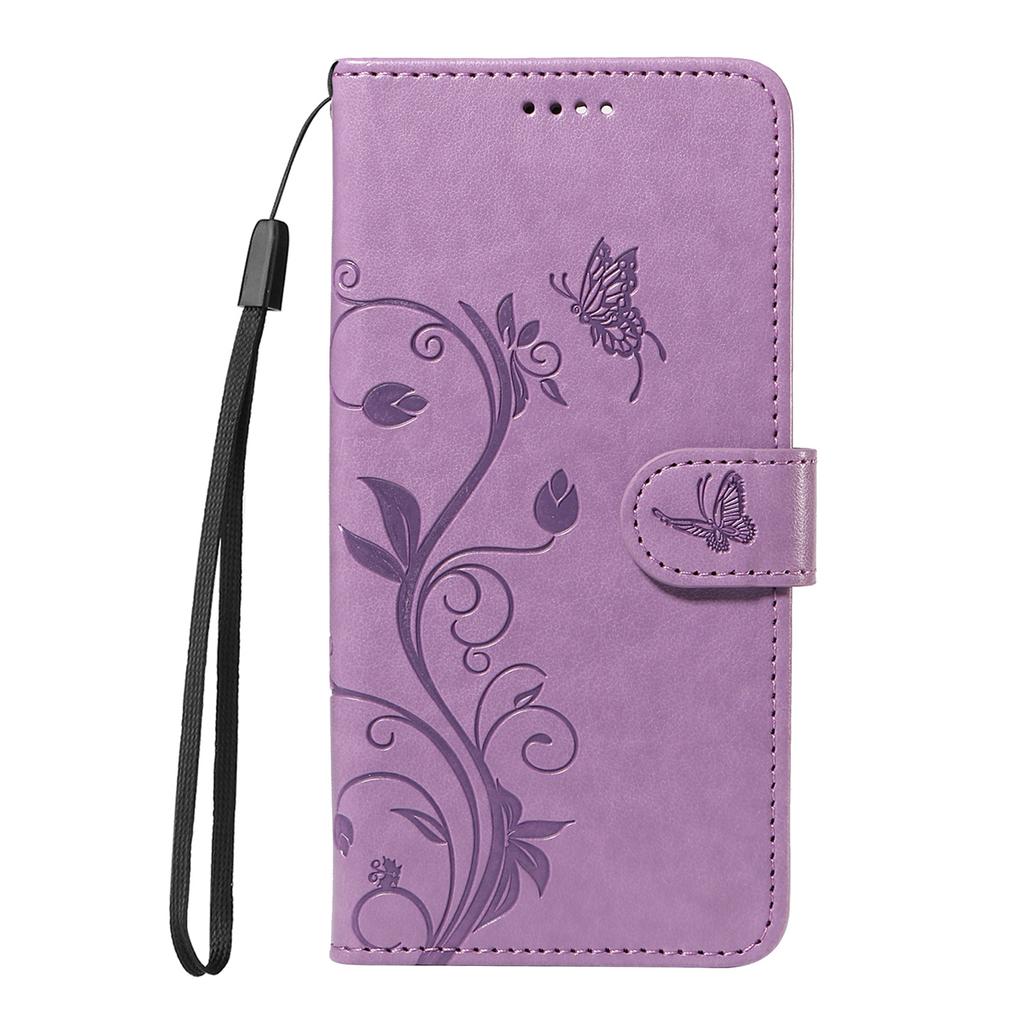 For OnePlus Nord 5 5G/OnePlus Ace 5 Ultra 5G PU Leather Cases Flower Pattern Wallet Stand Phone Cover with Strap -  Light Purple