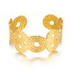 Exaggerated Stainless Steel Metal Shell Flower Cuff Bangle Bracelet for Women Vintage Gold Color Bangles Beach Party Jewelry New
