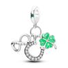 Silver Plated Lucky Clover Charms Travel Aircraft Butterfly Cat Beads Fit  Original Bracelets Women DIY Fine Jewelry Gift