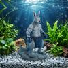 Animal Figurine Sculpted Fighter Compact for Desktop, Bookshelf