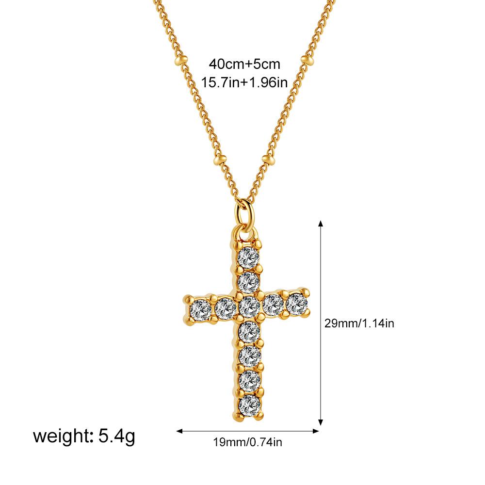 New Necklace Simple Retro Stainless Steel Drip Cross Pendant Necklace